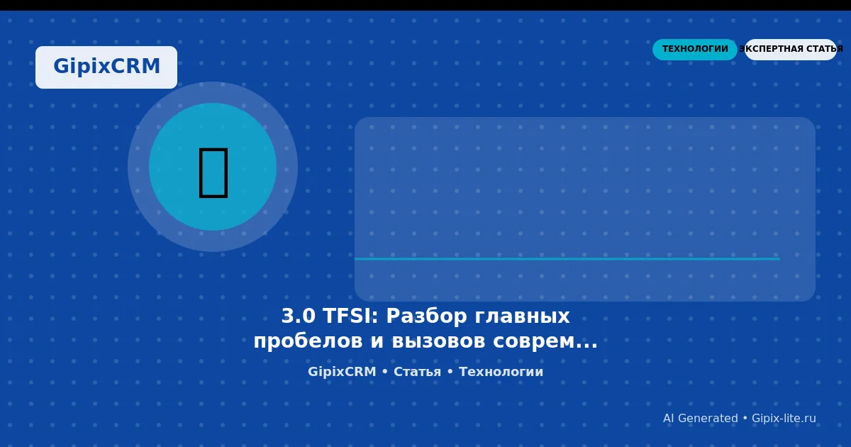 Руководство '3.0 TFSI: Разбор главных пробелов и вызовов современной технологии' - технологии авт...