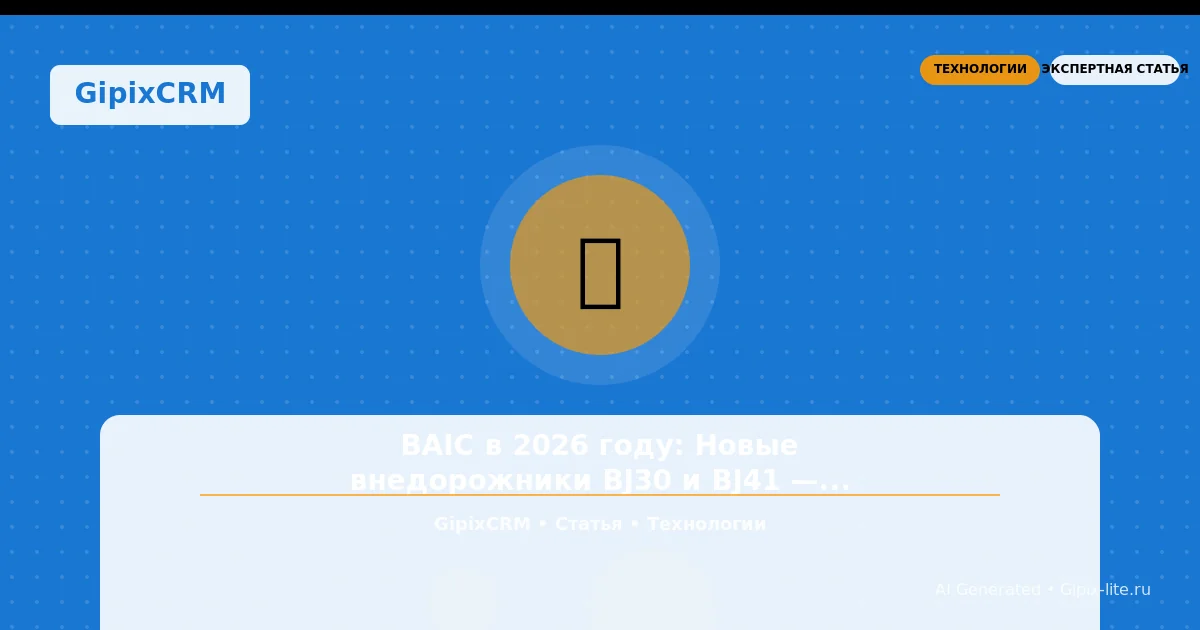 Изображение к статье: BAIC в 2026 году: Новые внедорожники BJ30 и BJ41 — что изменится для российско