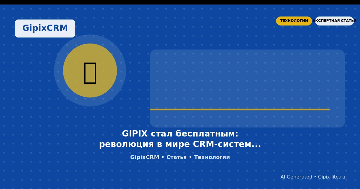 Советы 'GIPIX стал бесплатным: революция в мире CRM-систем для автосервисов в 2025 году' - технол...