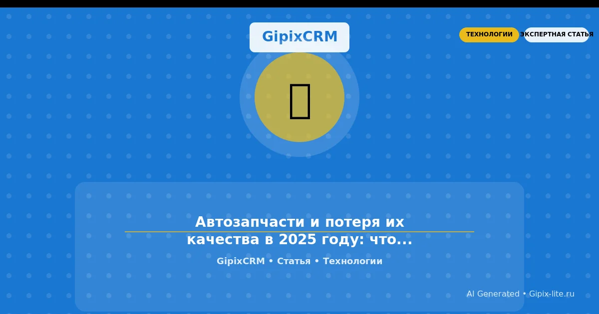 Статья 'Автозапчасти и потеря их качества в 2025 году: что ждёт автолюбителей и автосерв' - техно...