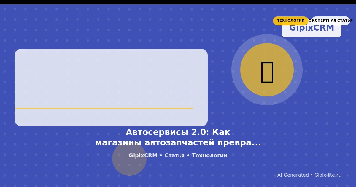 Статья 'Автосервисы 2.0: Как магазины автозапчастей превращаются в комплексные центры об' - техно...