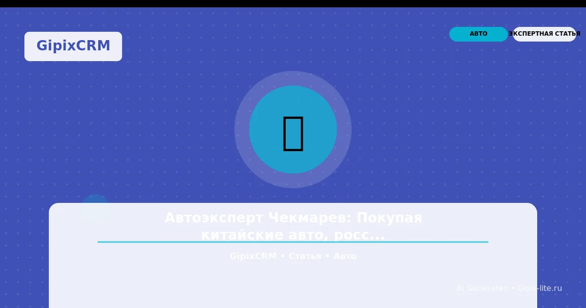 Изображение к статье: Автоэксперт Чекмарев: Покупая китайские авто, россияне рискуют не найти техцен