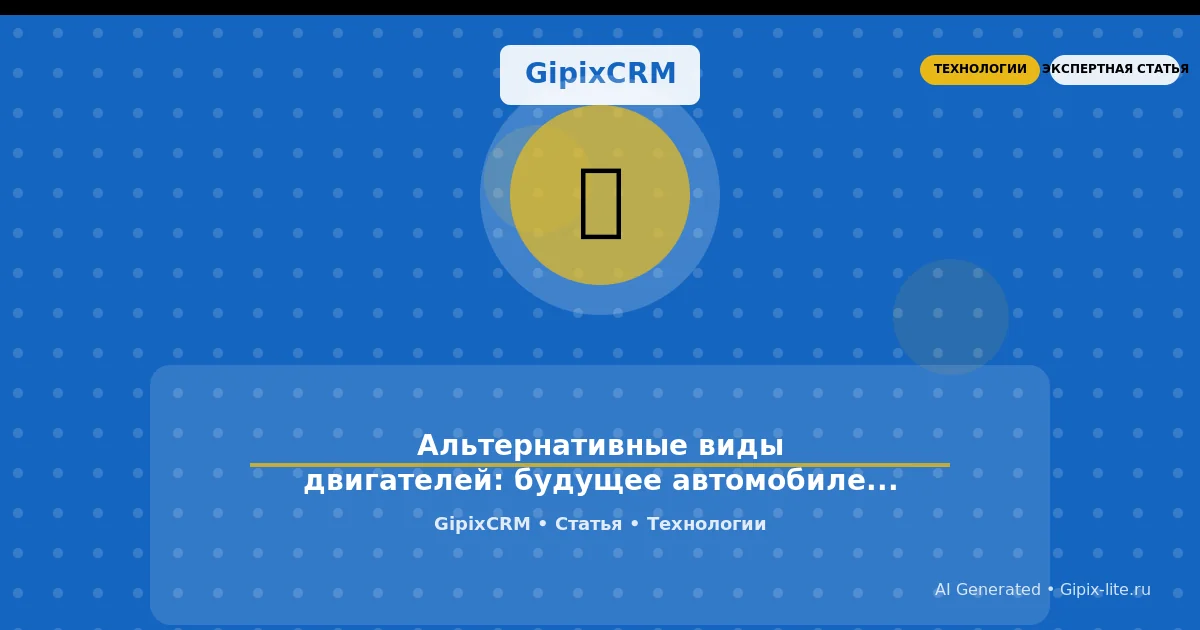 Новости 'Альтернативные виды двигателей: будущее автомобилей в эпоху инноваций' - технологии авто...