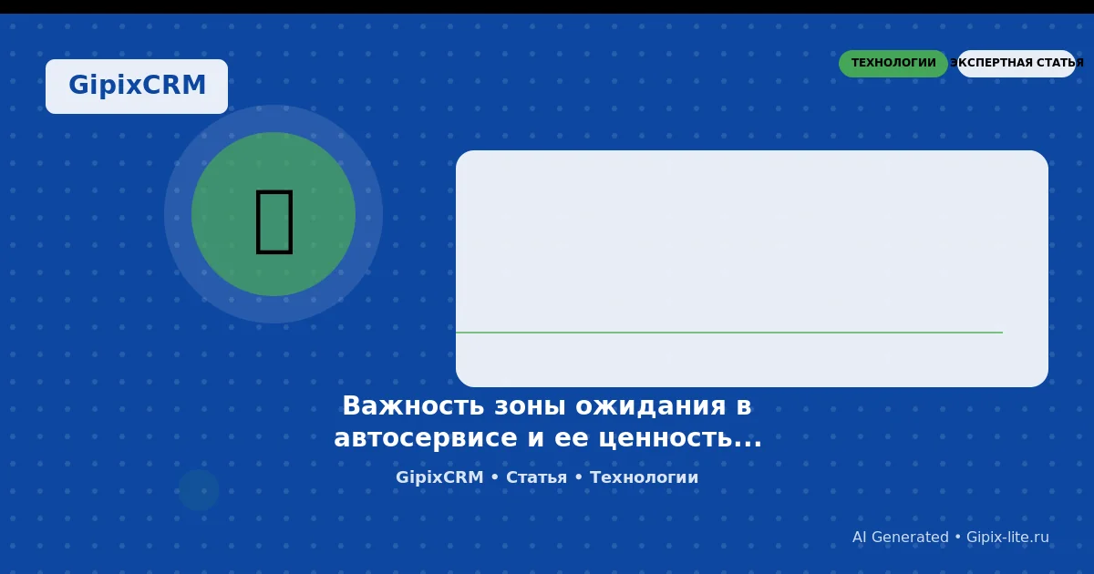 Статья 'Важность зоны ожидания в автосервисе и ее ценность: научный взгляд на комфорт и ' - техно...