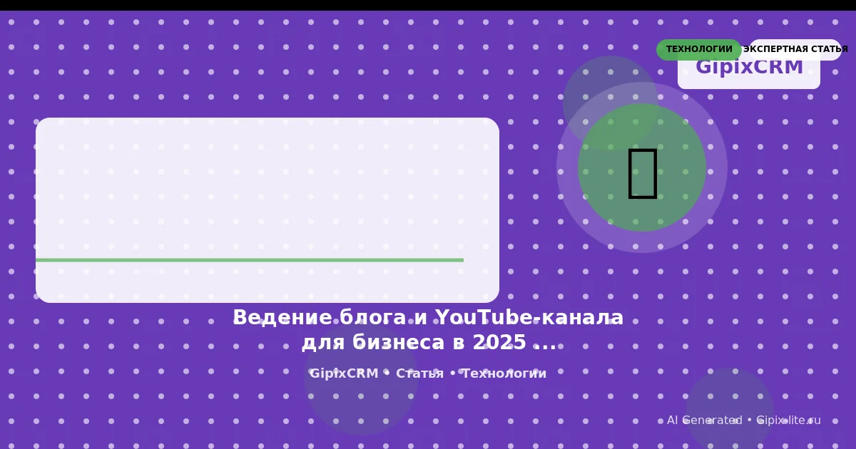 Статья 'Ведение блога и YouTube-канала для бизнеса в 2025 году: рост, возможности и стар' - техно...