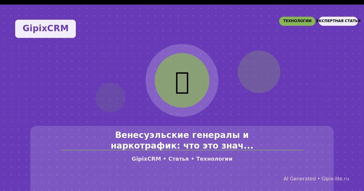Изображение к статье: Венесуэльские генералы и наркотрафик: что это значит для автосервиса в 2025 го