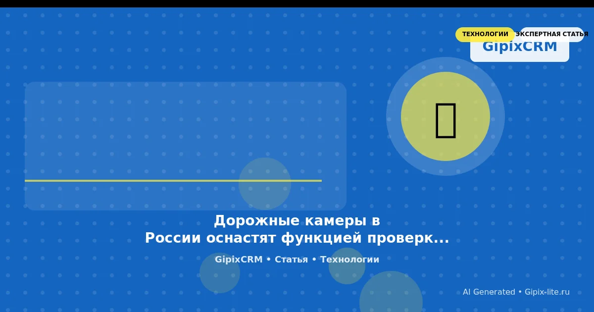 Изображение к статье: Дорожные камеры в России оснастят функцией проверки прохождения техосмотра: чт