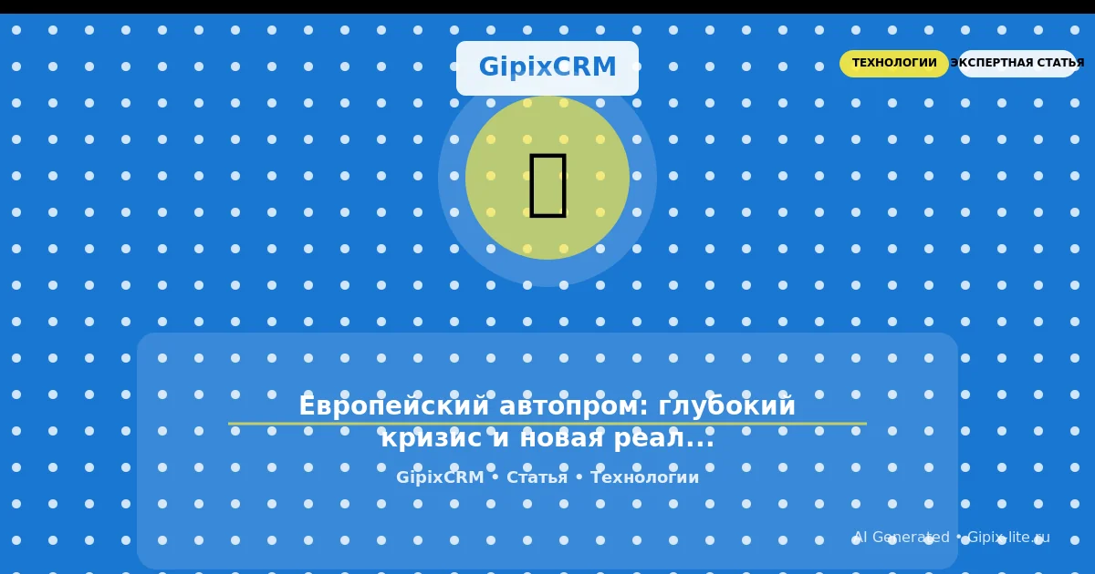 Изображение к статье: Европейский автопром: глубокий кризис и новая реальность