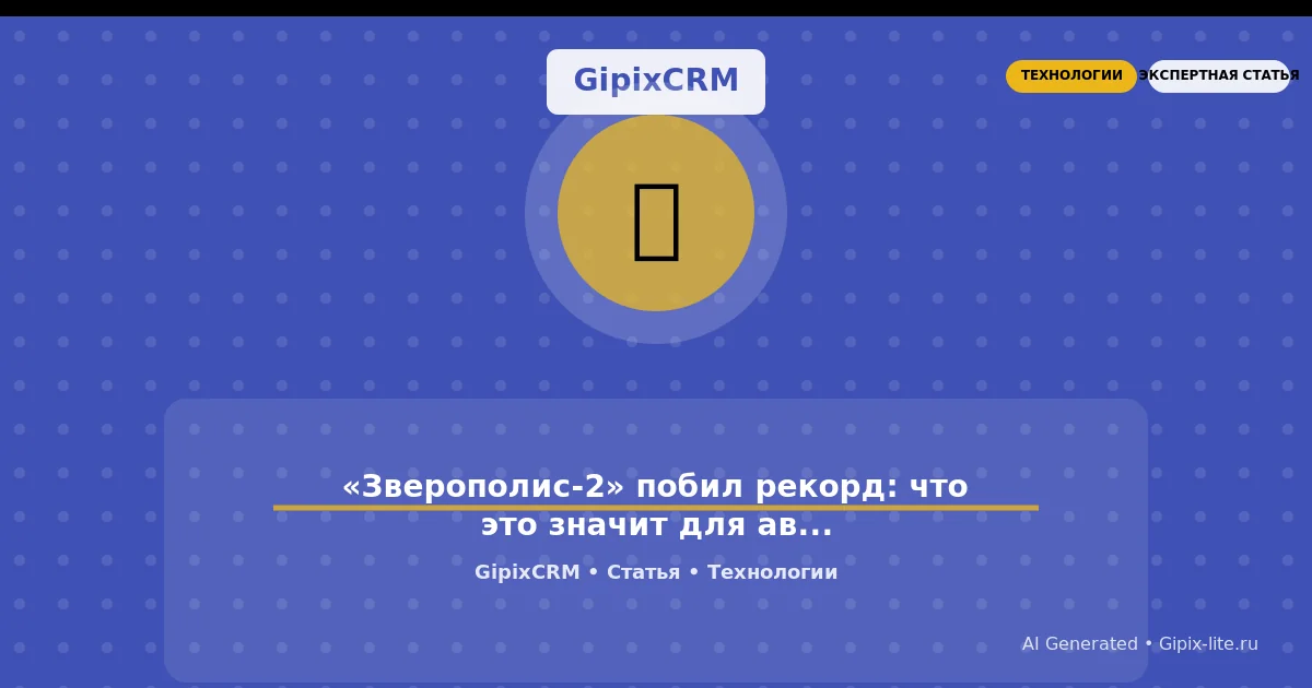 Изображение к статье: «Зверополис-2» побил рекорд: что это значит для автосервиса в 2025 году и как 