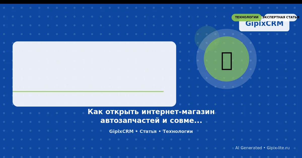 Советы 'Как открыть интернет-магазин автозапчастей и совместить его с автосервисом: науч' - техно...