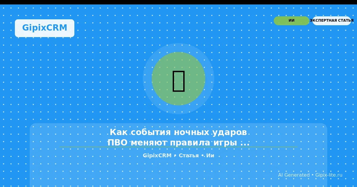 Изображение к статье: Как события ночных ударов ПВО меняют правила игры в автомобильной индустрии: в