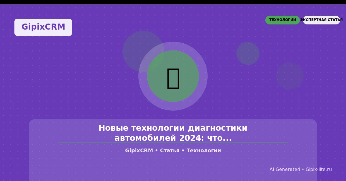 Изображение к статье: Новые технологии диагностики автомобилей 2024: что меняет будущее автосервиса