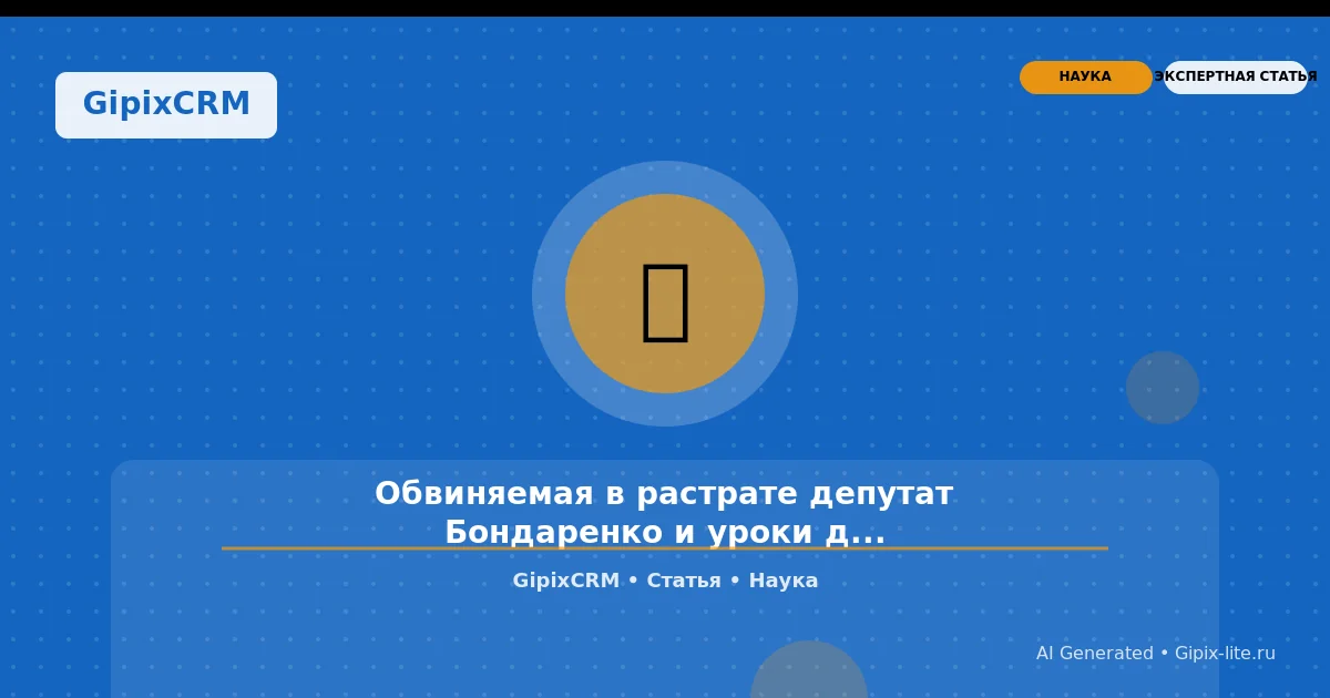 Изображение к статье: Обвиняемая в растрате депутат Бондаренко и уроки для автосервиса: как управлят