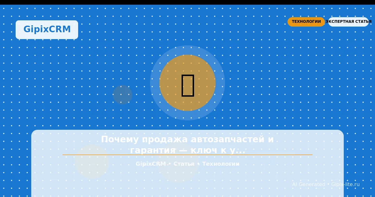 Советы 'Почему продажа автозапчастей и гарантия — ключ к успеху современного автосервиса' - техно...