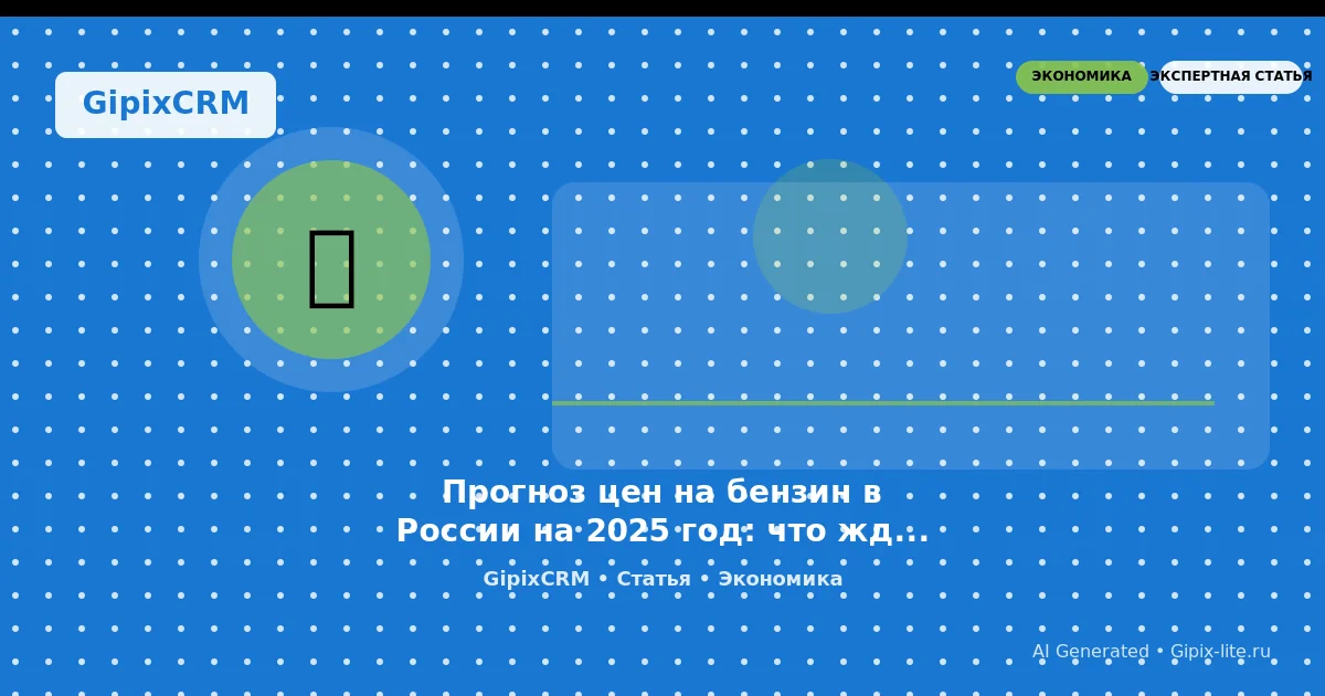 Изображение к статье: Прогноз цен на бензин в России на 2025 год: что ждёт автосервисный бизнес?
