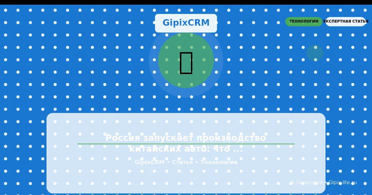 Изображение к статье: Россия запускает производство китайских авто: что это значит для автосервиса в
