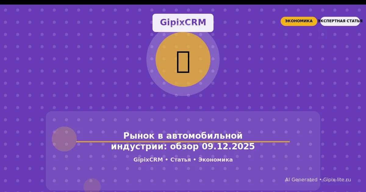 Рынок в автомобильной индустрии: обзор 09.12.2025