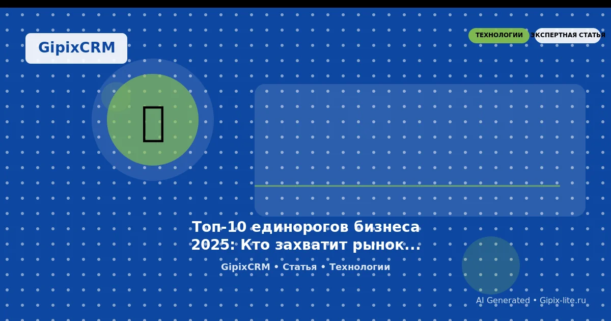 Статья 'Топ-10 единорогов бизнеса 2025: Кто захватит рынок и что это значит для автомоби' - техно...