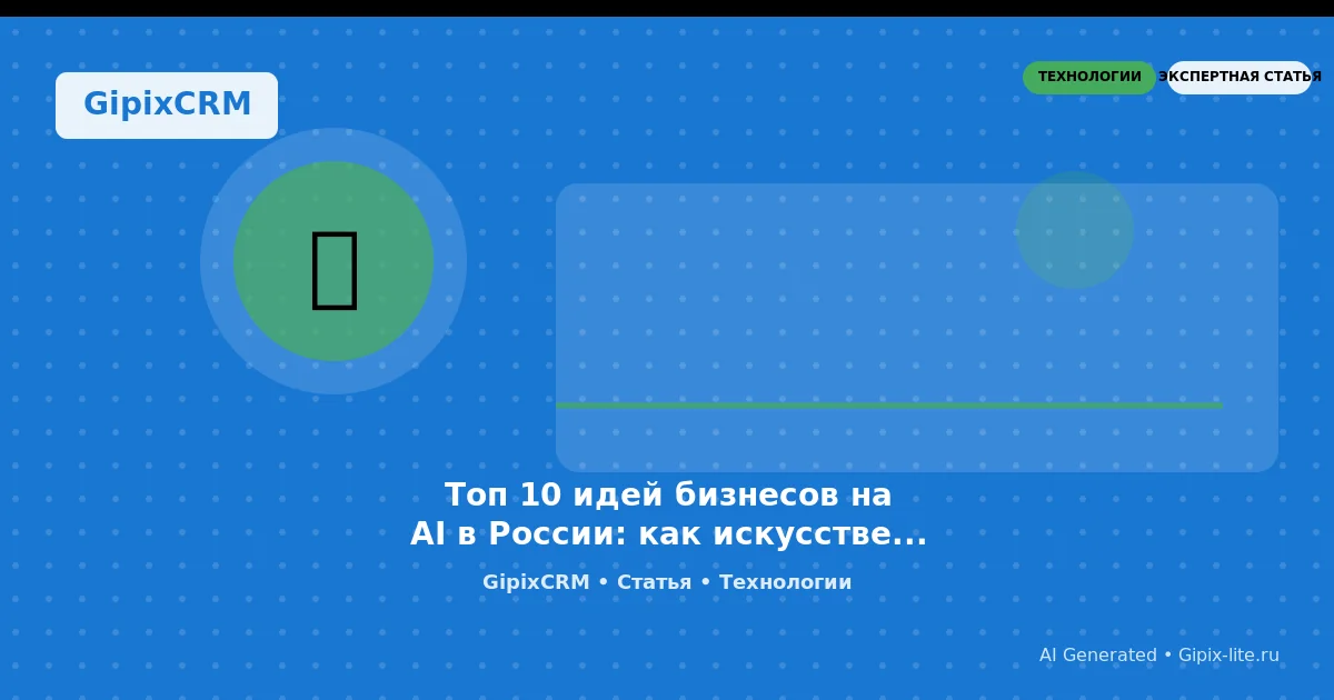 Статья 'Топ 10 идей бизнесов на AI в России: как искусственный интеллект меняет рынок ав' - техно...