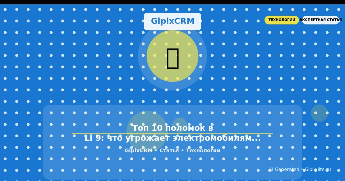 Статья 'Топ 10 поломок в Li 9: что угрожает электромобилям и как их избежать' - технологии автосе...