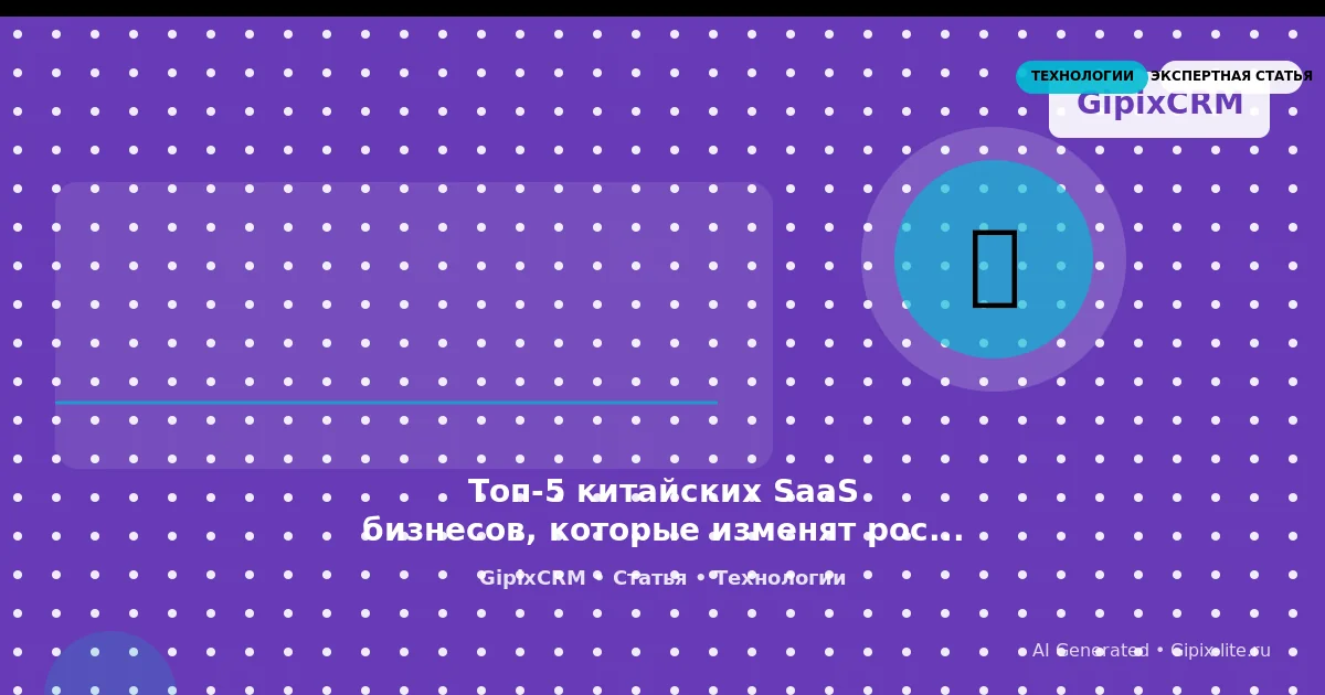 Статья 'Топ-5 китайских SaaS бизнесов, которые изменят российский рынок в 2025-2026: что' - техно...