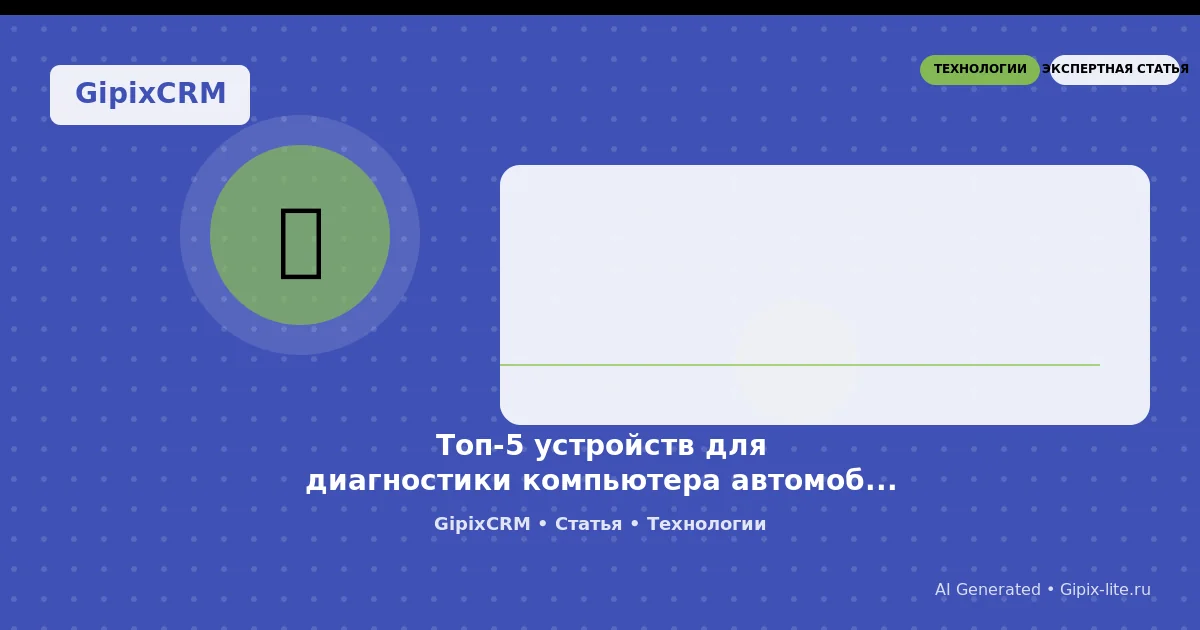 Статья 'Топ-5 устройств для диагностики компьютера автомобиля в 2025 году: сравнение, це' - техно...