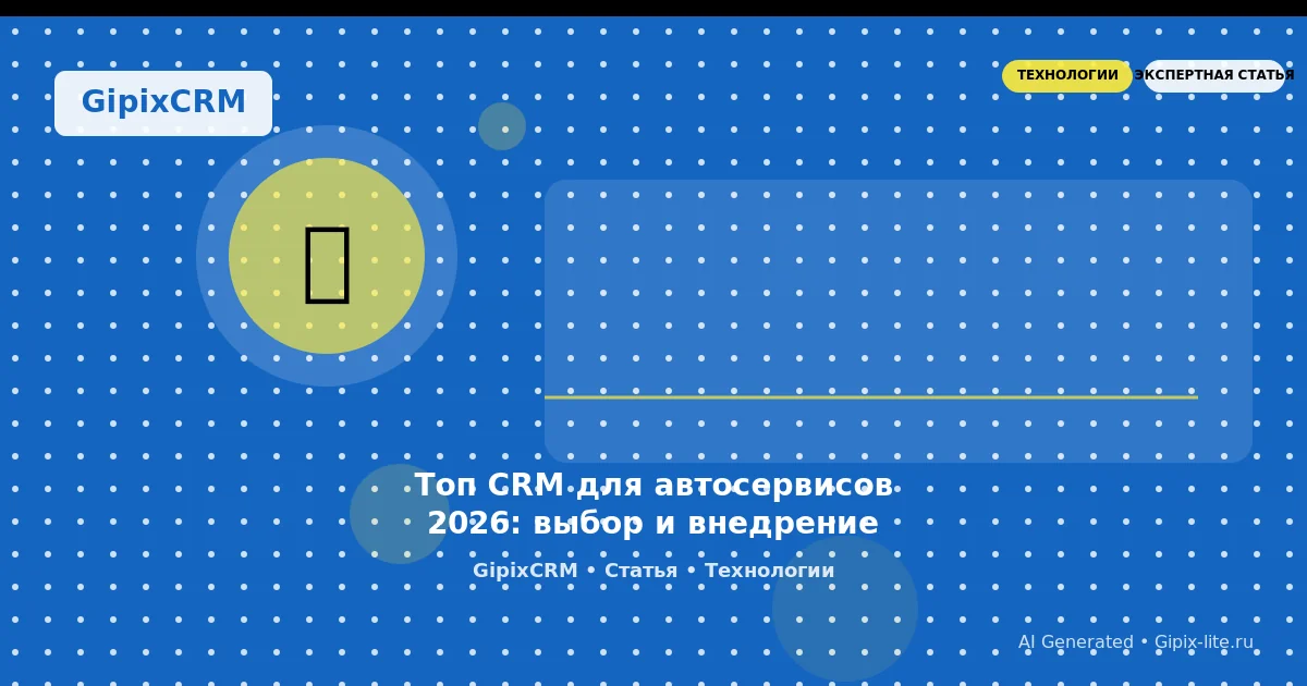 Топ CRM для автосервисов 2026: выбор и внедрение