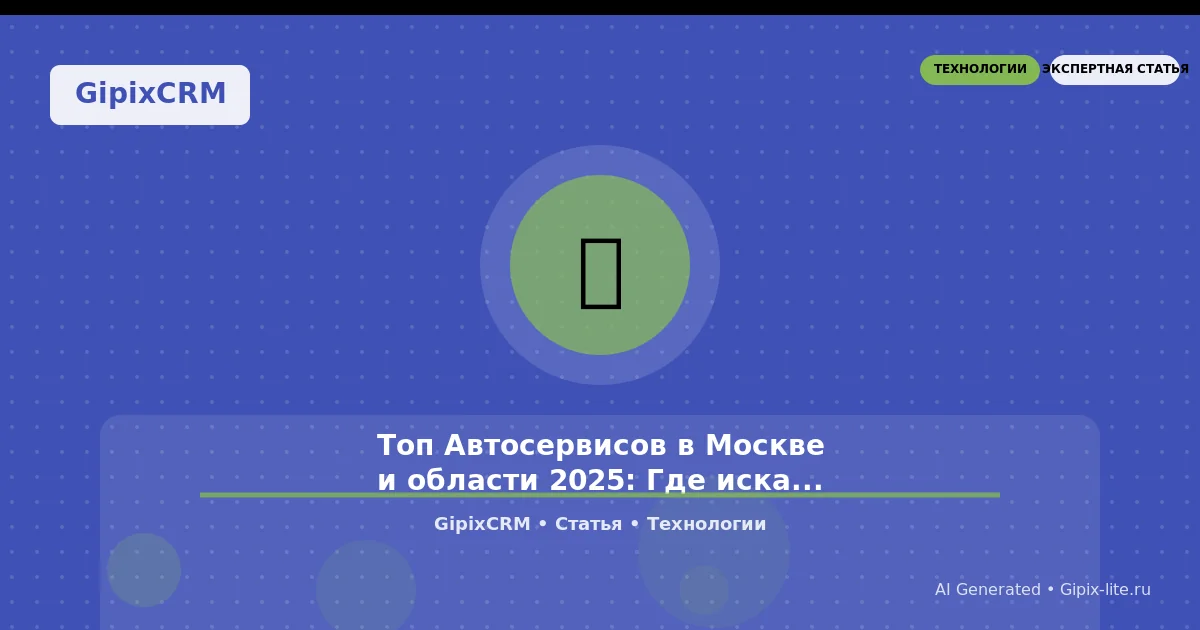 Советы 'Топ Автосервисов в Москве и области 2025: Где искать качество и надежность? В чи' - техно...