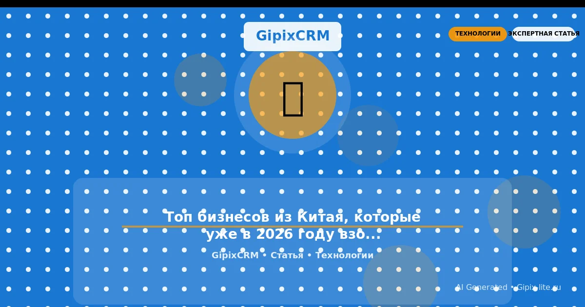Статья 'Топ бизнесов из Китая, которые уже в 2026 году взорвут российский рынок: что жда' - техно...
