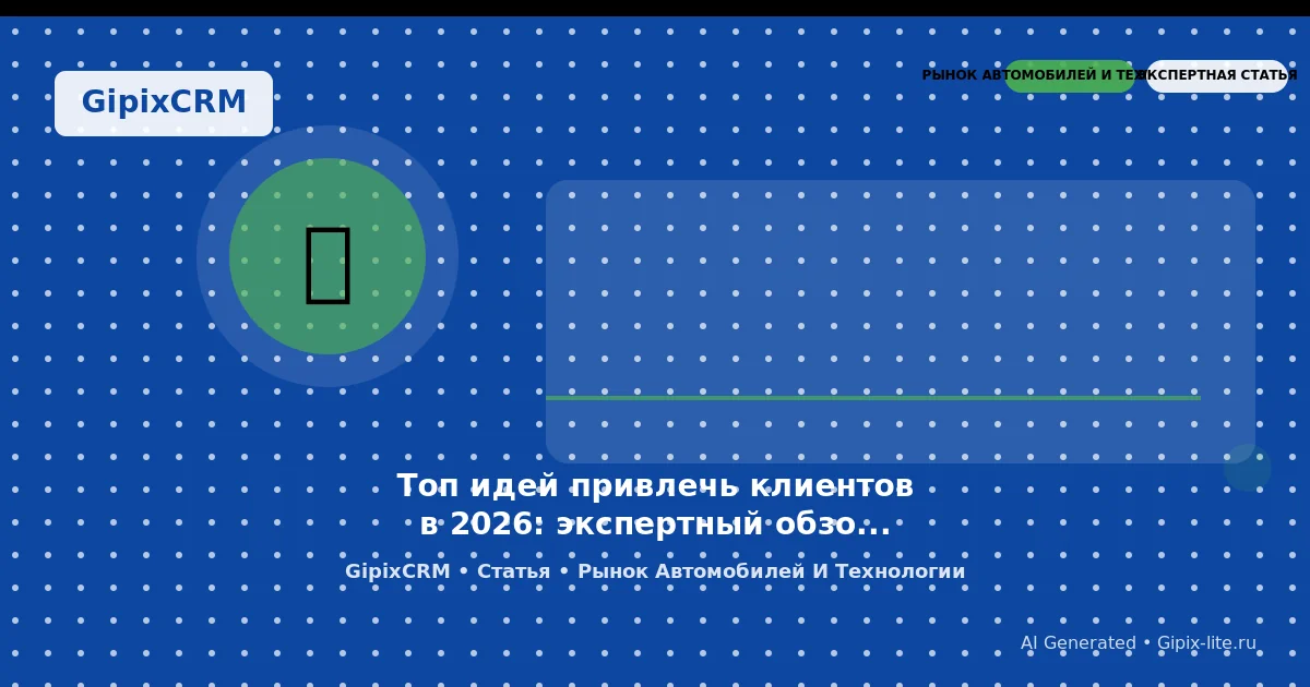 Топ идей привлечь клиентов в 2026: экспертный обзор для российского автомобильного рынка