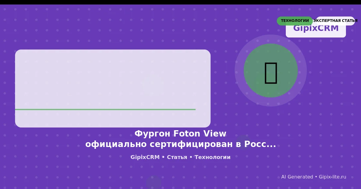 Изображение к статье: Фургон Foton View официально сертифицирован в России: что это значит для автос