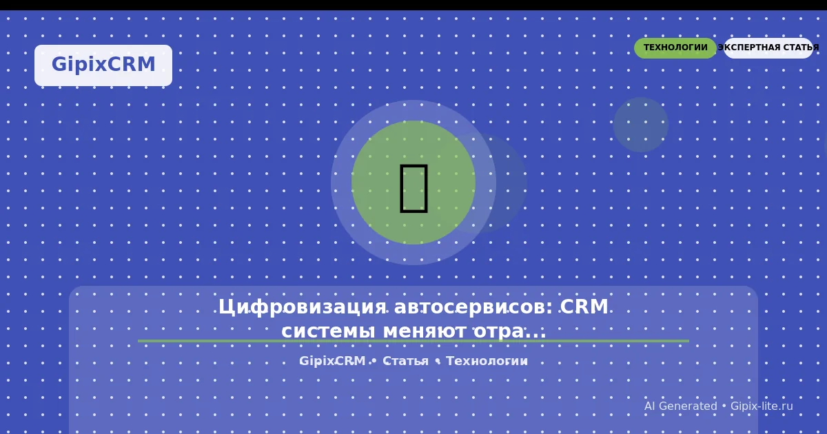 Изображение к статье: Цифровизация автосервисов: CRM системы меняют отрасль
